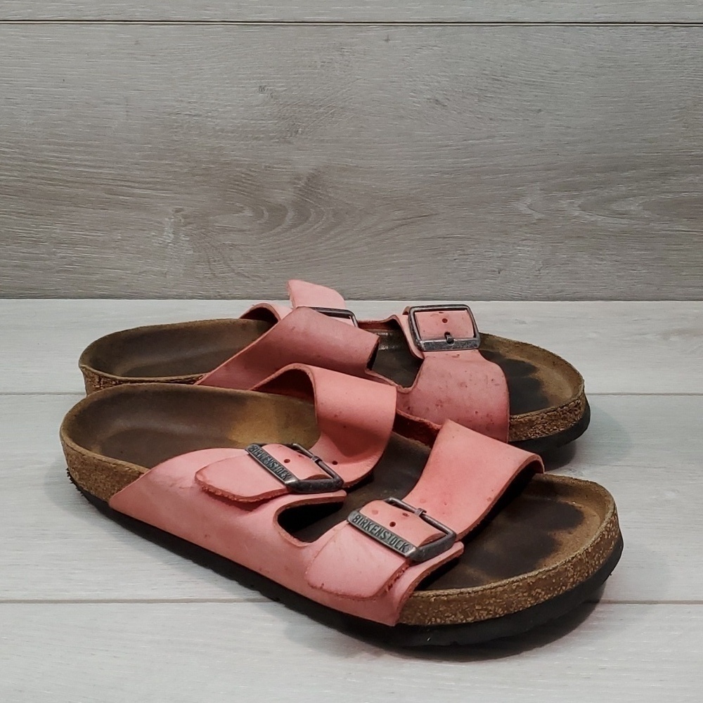 Birkenstock Women Arizona Leather Sandals Flats shoes sz 38/7